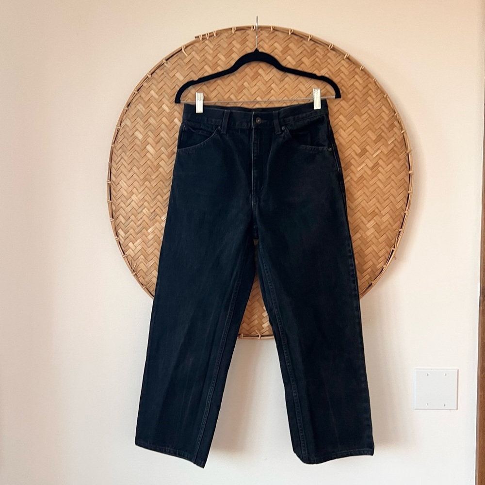 UNIQLO UNISEX CLASSIC BLACK JEANS CAPSULE WARDROBE CLOSET STAPLE PREP PREPPY EUC - Picture 3 of 12